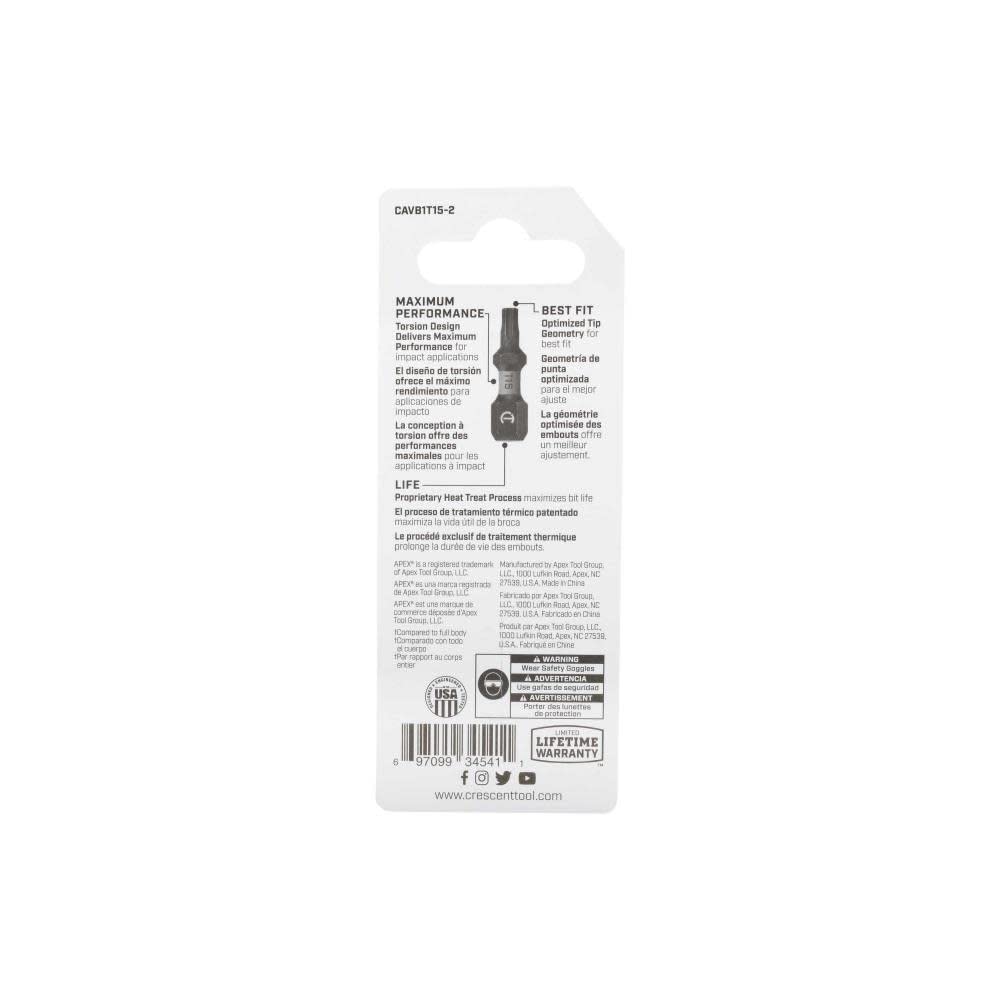Bit,Vortex,APEX 1" T15,2Pk (CAVB1T15-2)