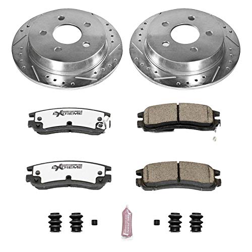 Power Stop K1558-26 Z26 Carbon Fiber Brake Pads Rear with Drilled Slotted Brake Rotors Kit For Century, Regal, Impala, Monte Carlo, Olds Alero, Olds Intrigue, Grand Am, Grand Prix [Model Specific]