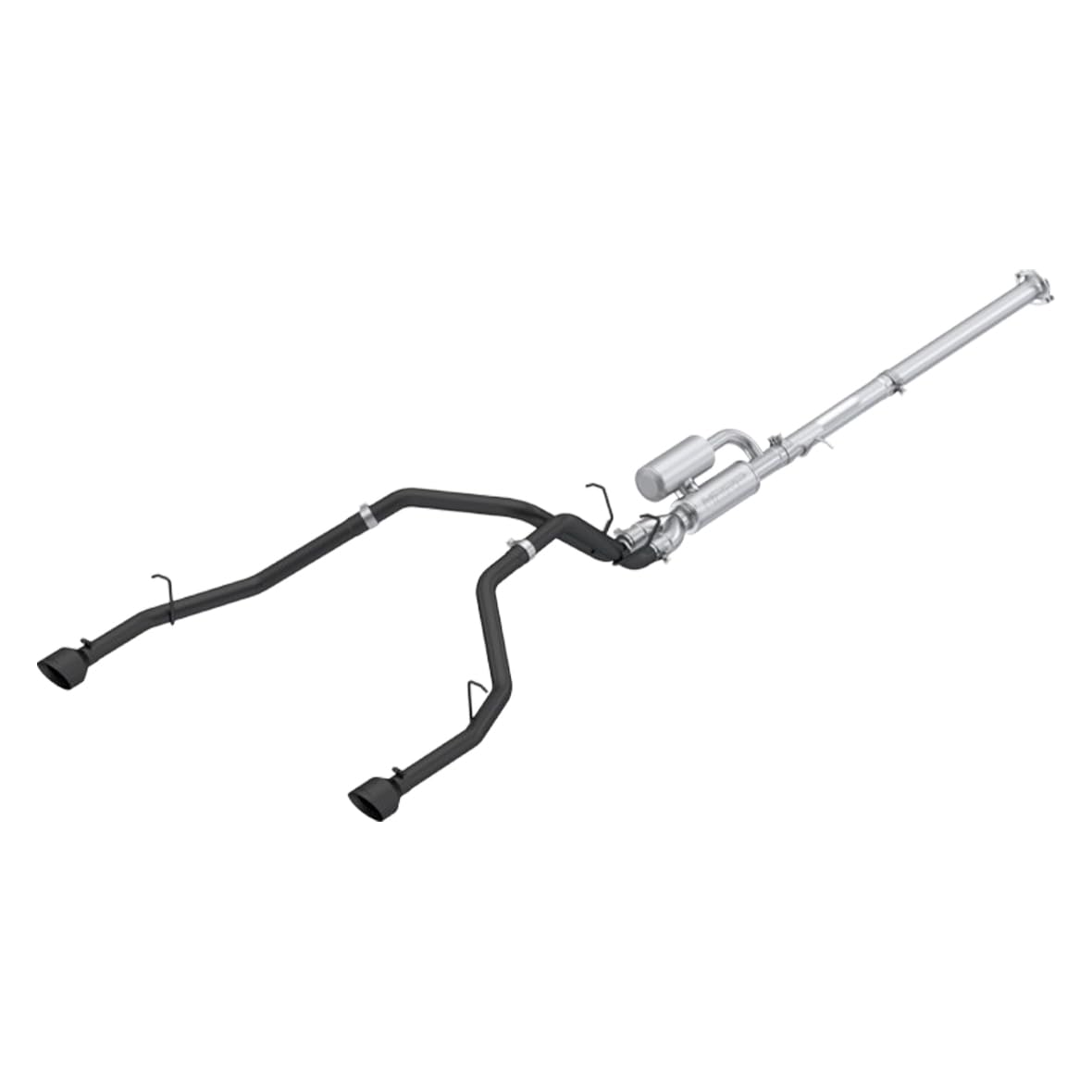MBRP 3 Inch Cat Back Exhaust, 2.5 Inch Dual Split Rear, Black-Coated AL