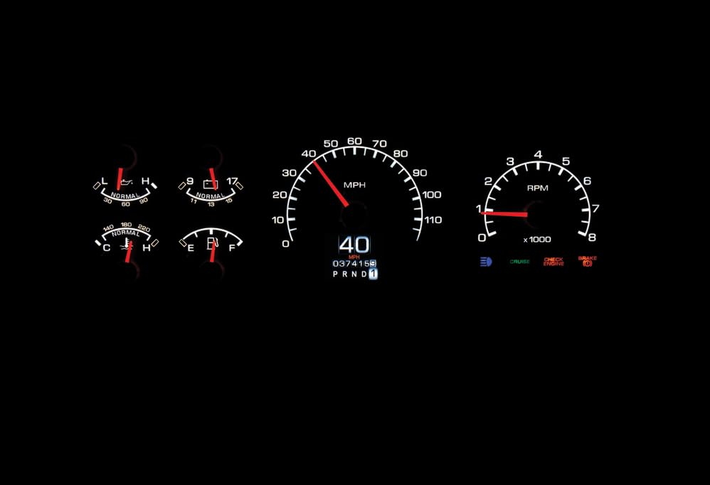 Dakota Digital Retrotech RTX-92F-PU-X Gauge Instrument System Compatible with Ford 1992-96 Pickup and Bronco