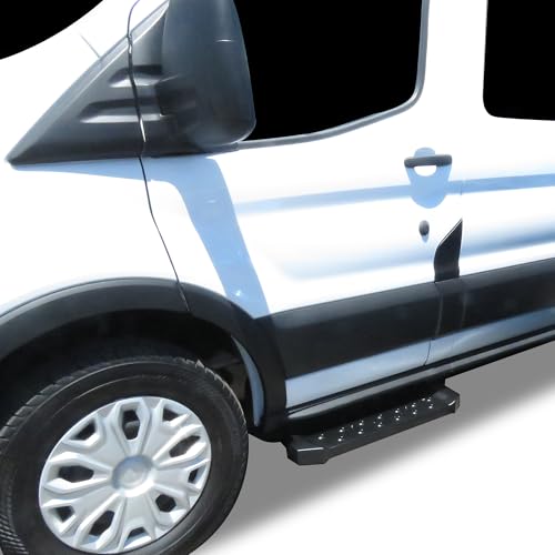 Spartan Running Boards Black Black Horse Compatible with 2022-2025 Ford E-Transit Super Crew Cab-SR-FO83596