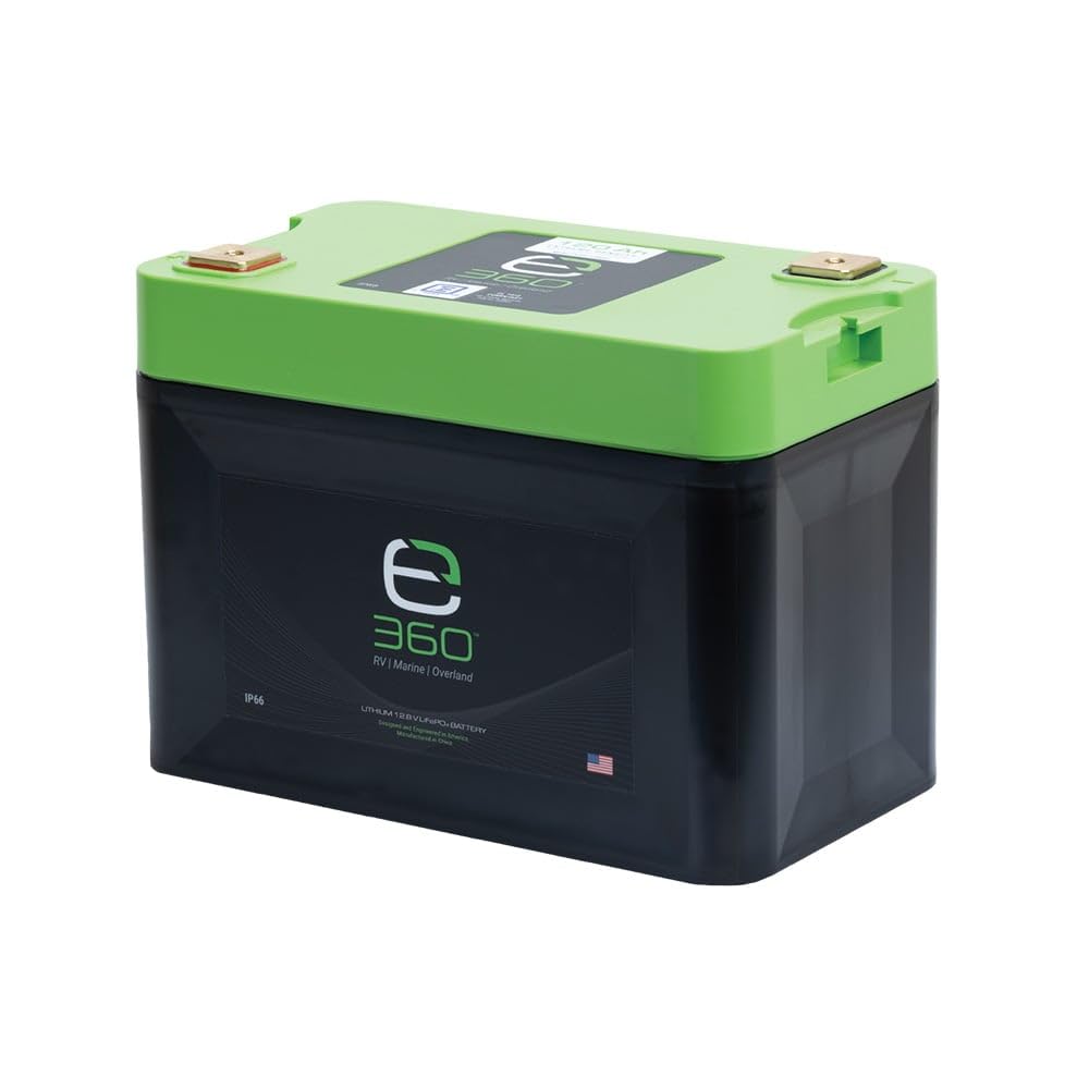 e360 Extreme Density LiFePO4 Lithium Deep Cycle Battery - 120Ah 12.8V Group 27 by EXPION360 - Perfect for RV/Camper, Marine, Overland/Van, Solar and Off-Grid Applications