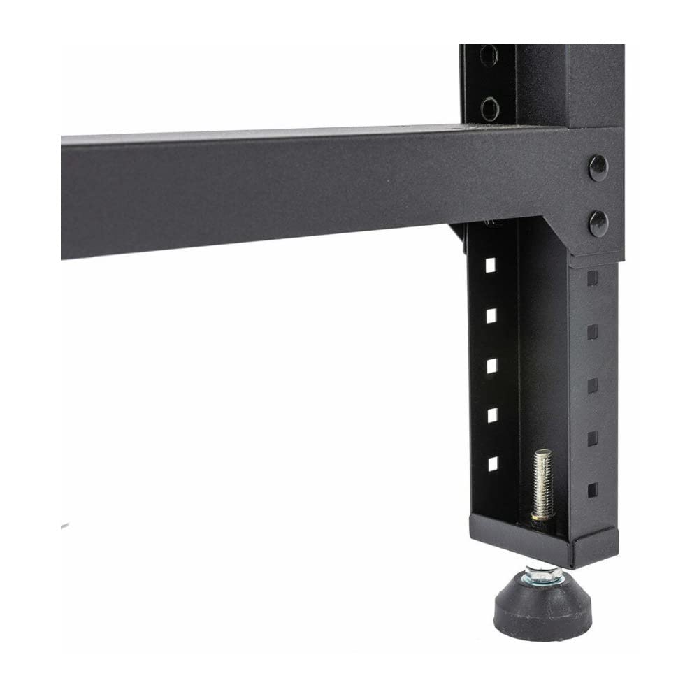 4' Adjustable Montezuma Steel and Solid Wood Workbench Station with Pegboard and Shelf Storage