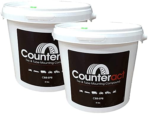 Euro Paste Counteract CBB-EP8KIT Tire/Tube Mounting Compound Bucket Kit with Brush, Petroleum-free Lube/Sealer 16lb for Trucks, Cars, Motorcycles, ATV, UTV, RV, Dirt Bikes, Made in USA