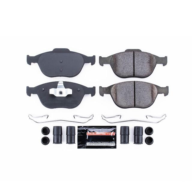 Power Stop Z23-970 Z23 Evolution Sport Carbon Fiber Infused Ceramic Brake Pads with Hardware For Ford Focus 2002-2004, Ford Transit Connect 2010-2013 [Model Specific]