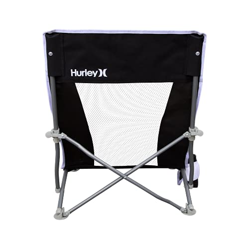 Hurley Outdoor Low Sling Folding Chair, Black