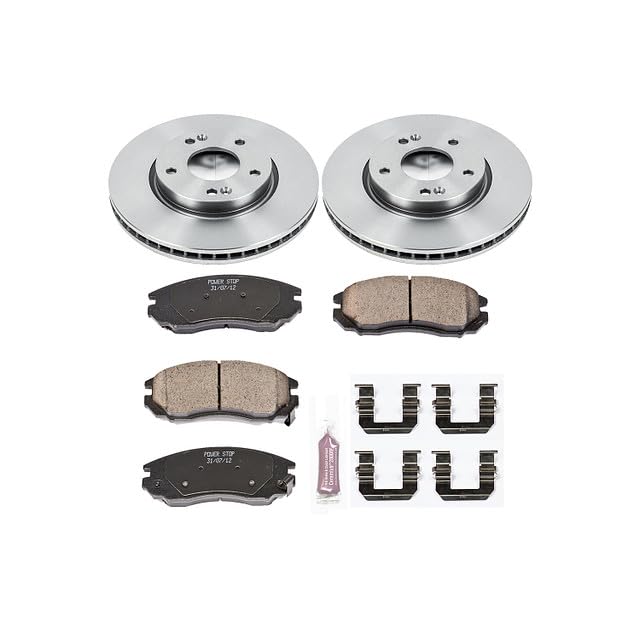Power Stop Autospecialty KOE163 Front Replacement Brake Kit-OE Brake Rotors & Ceramic Brake Pads For Hyundai Tiburon 2004-2006 [Model Specific]