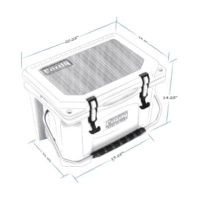 20 Cooler Grizzly | 20 qt Ice Chest Durable Rotomolded Insulated | Made in USA | Warranty for Life | For Beach Boat Camping Fishing Hunting | G20 | Tan
