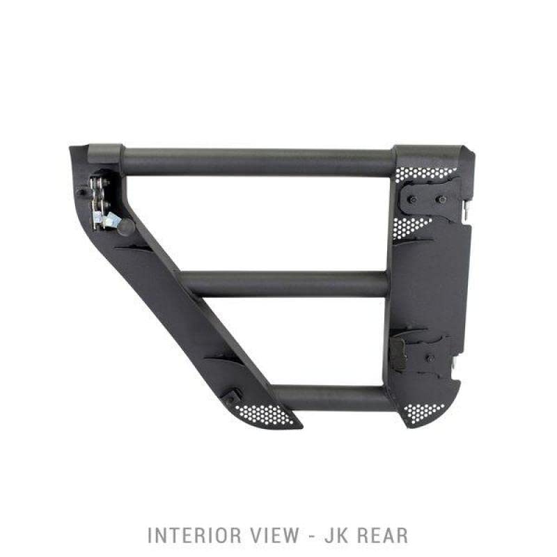 Go Rhino Tube Trailline Doors - Rear | Mild Steel, Textured Black | 572502 | Fits 2007 - 2018 Jeep Wrangler JKU, 2-Door or 4-Door