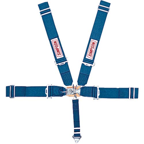 29063P Simpson Racing Standard Latch & Link Harness (Individual) - 5 Point - SFI 16.1-55" Length - Pull Down - Bolt in - Platinum - Each