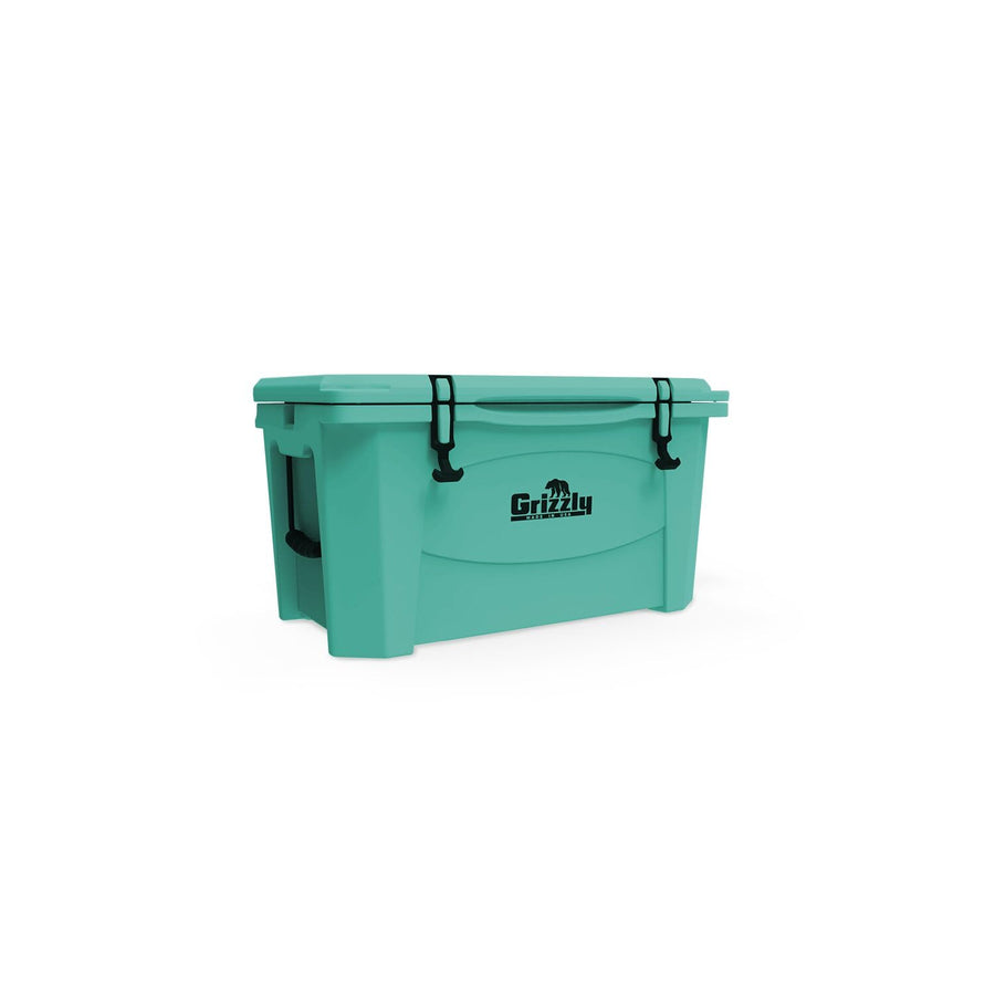 60 Cooler Grizzly | 60 qt Ice Chest Durable Rotomolded Insulated | Made in USA | Warranty for Life | for Beach Boat Camping Fishing Hunting | G60 | Seafoam