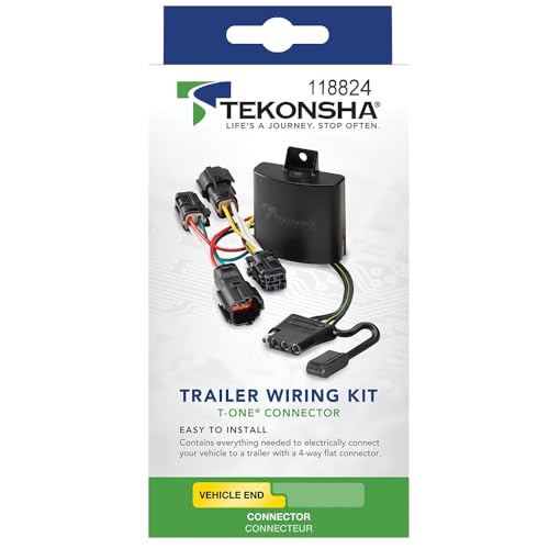 T-One® Tekonsha T-Connector Harness, 4-Way Flat, Compatible with Select Toyota Sienna, Black