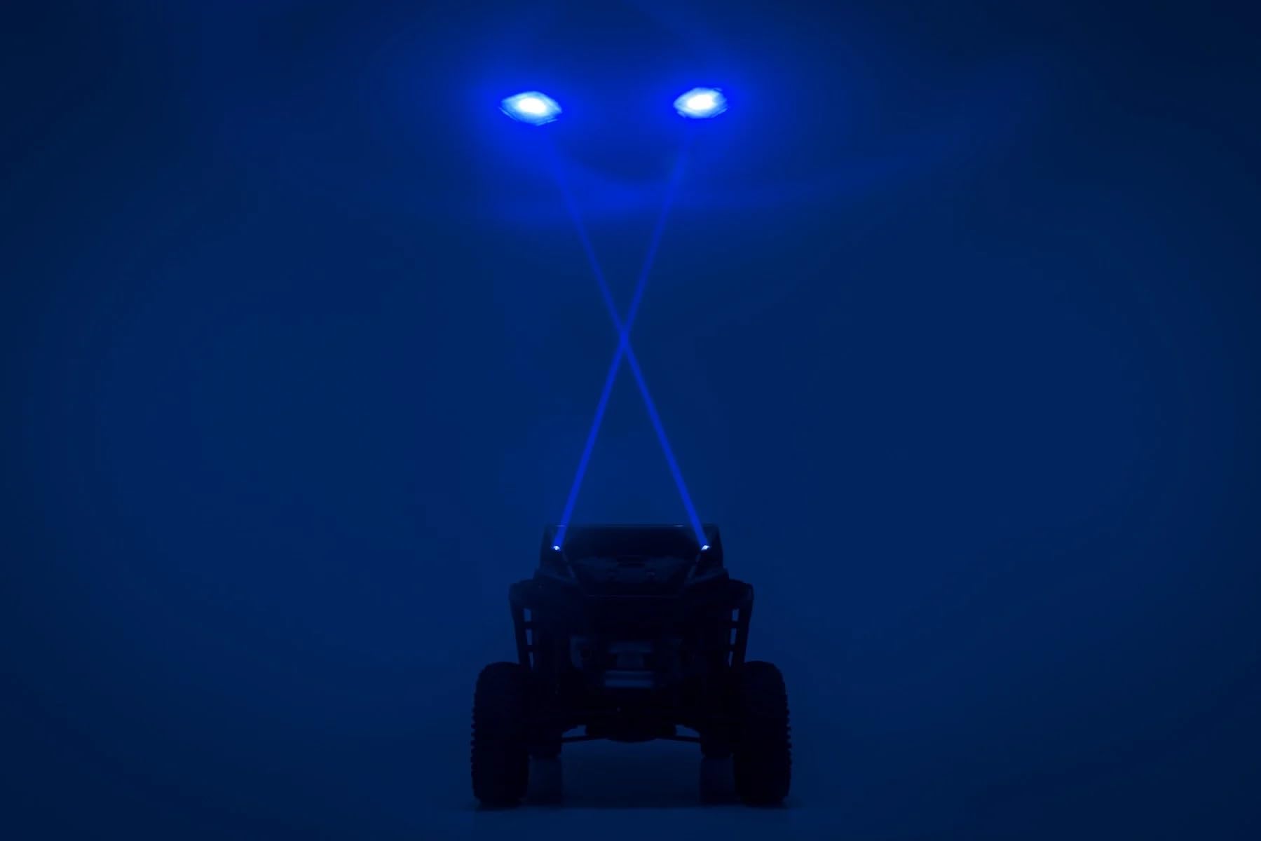 UTV Rough Country Laser Whip Light Kit (Pair) - 20W RGBW LED with Remote, 2400 Lumens, IP67 Waterproof, Stainless Mounts - Fits Polaris RZR, Can-Am, Honda Talon, Yamaha