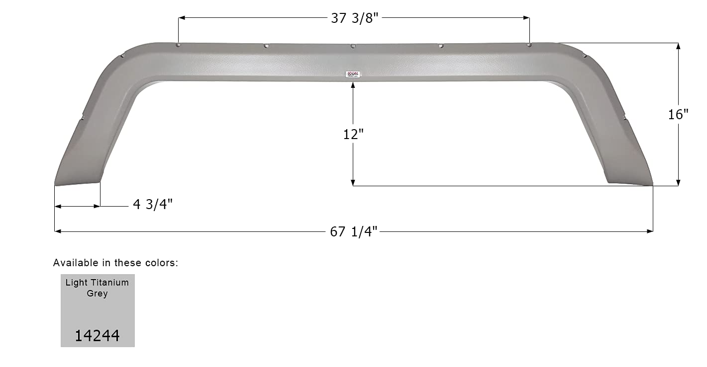 Fender Skirt ICON 14244, Tandem, R-Vision, FS4244, Light Titanium Grey