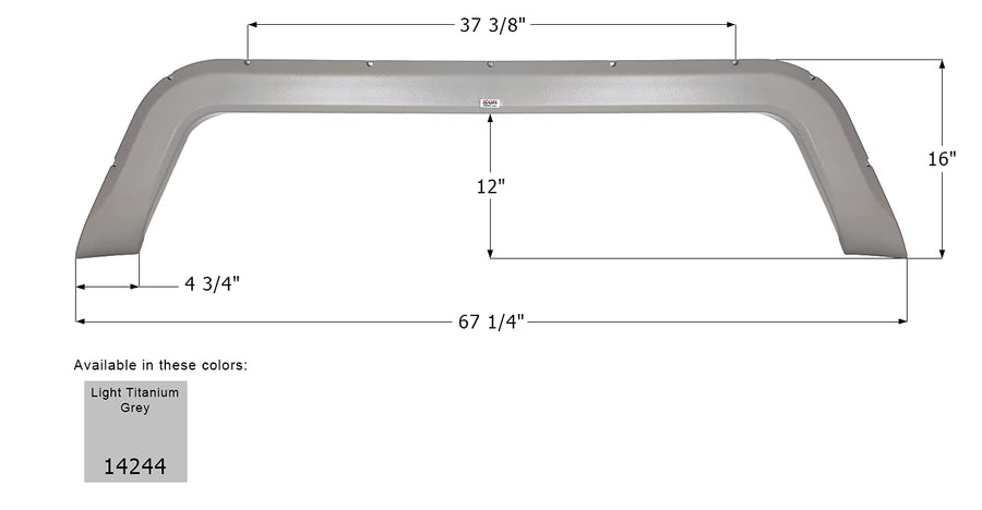 Fender Skirt ICON 14244, Tandem, R-Vision, FS4244, Light Titanium Grey