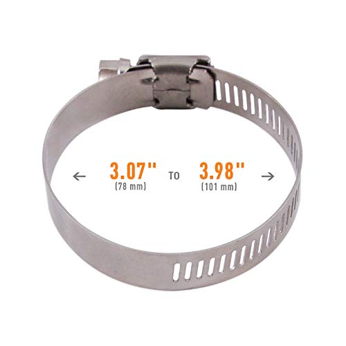 High-Torque Worm Gear Clamp Mishimoto, 3.07"-3.98" (78mm-101mm), Pack of 2