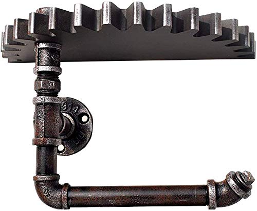 YIMJ Coat Rack Floating Shelf At Wall Attached Industrial Metal Whistle Rack With Wooden Shelf Bathroom Towel bar