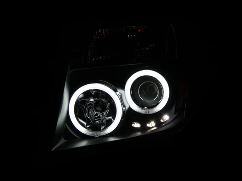 Projector Headlight Set ANZO USA w/CCFL Halo-Black 111111