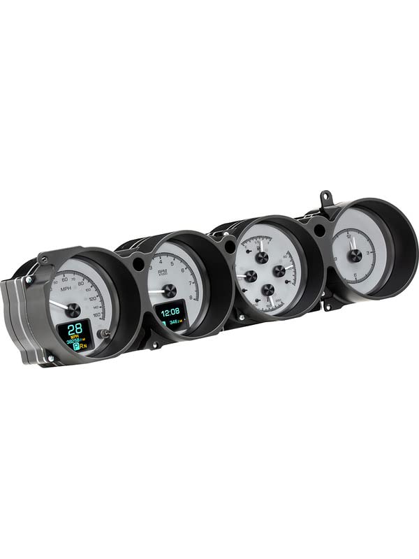 Dakota Digital HDX-70D-CLG-S Analog Gauge System Compatible with 1970-74 Dodge Challenger and 1970-74 Plymouth Cuda Silver Alloy Customizable