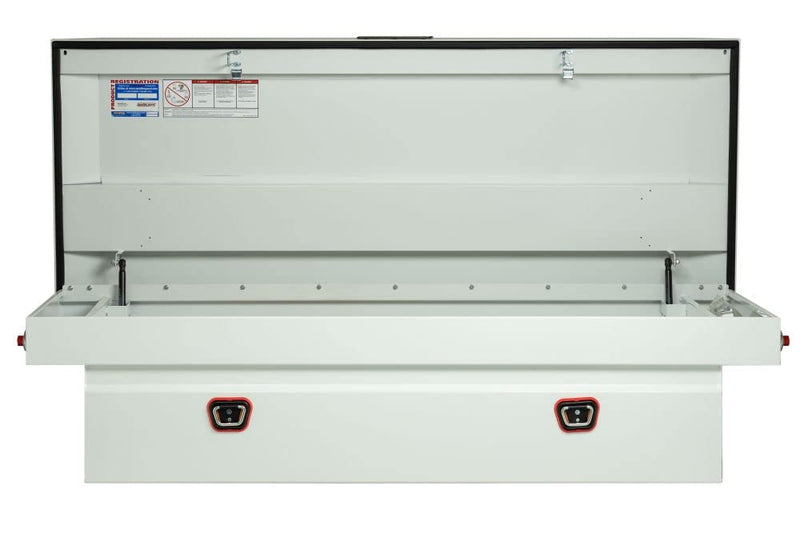Saddle Box Weather Guard Steel Full Extra Wide White