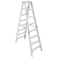 T408 Werner Stepladder,T400,H 8 ft.,Spread 64-1/4 in