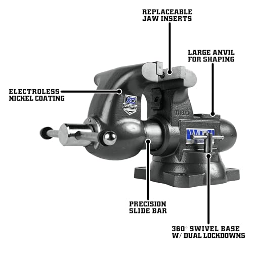 Wilton XC Tradesman Bench Vise, 6-1/2" Jaw Width, 6" Max Jaw Opening, 4" Throat (Model 1765XC)