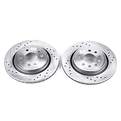 Rear Power Stop EBR680XPR Drilled & Slotted Rotor Pair For Saab 9-3 2003-2011 [Model Specific]