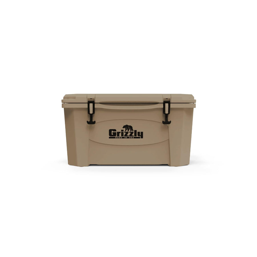 45 Cooler Grizzly | 45 qt Ice Chest Durable Rotomolded Insulated | Made in The USA | Warranty for Life | for Beach Boat Camping Fishing Hunting | G45 | Tan