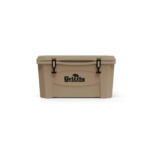 45 Cooler Grizzly | 45 qt Ice Chest Durable Rotomolded Insulated | Made in The USA | Warranty for Life | for Beach Boat Camping Fishing Hunting | G45 | Tan