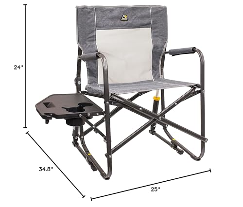 GCI Outdoor Portable Folding Rocking Chair Freestyle Rocker, Outdoor Camping Chair with Side Table