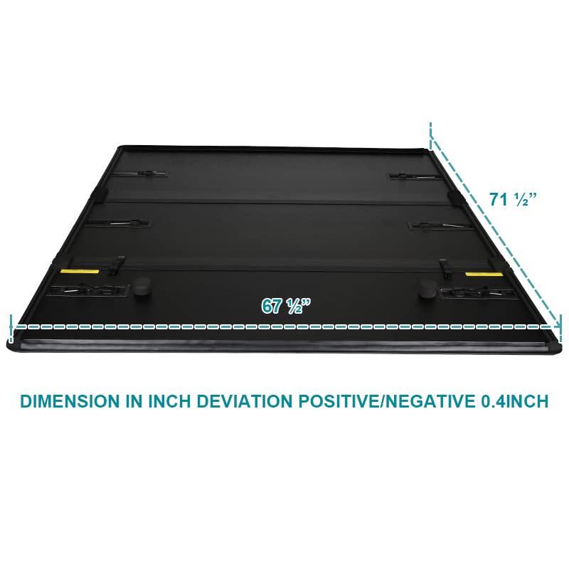 Hard Tri-Fold Tonneau Cover Spec-D Tuning Compatible with Chevy Silverado GMC Sierra 5.8' Bed 2007-2013