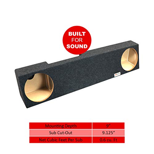 Atrend Bbox Dual 10” A214-10CP Sealed Subwoofer Enclosure Fits 2006 – 2013 Dodge Ram Mega Cab, Charcoal