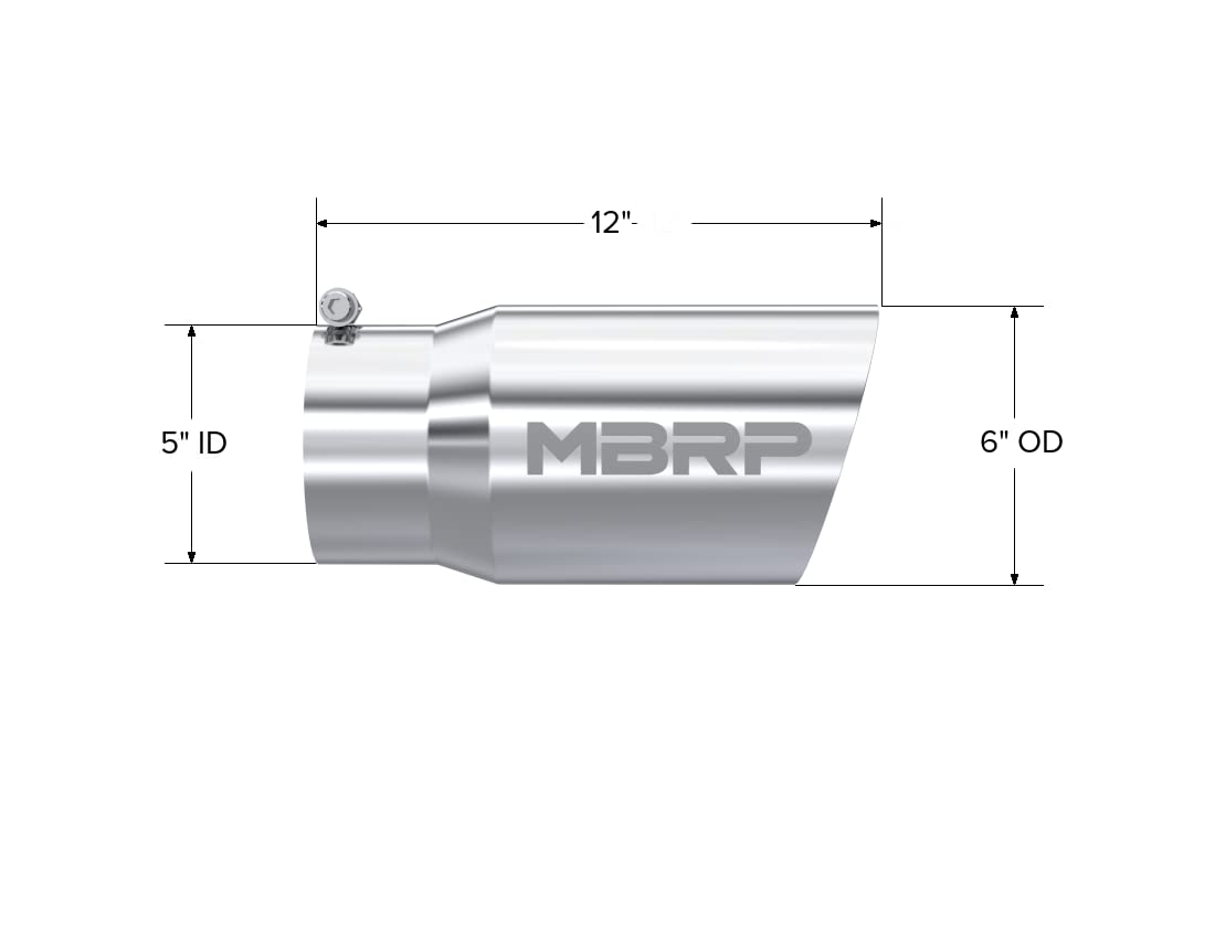 6" O.D. MBRP Dual Wall Angled Exhaust Tip (T304)