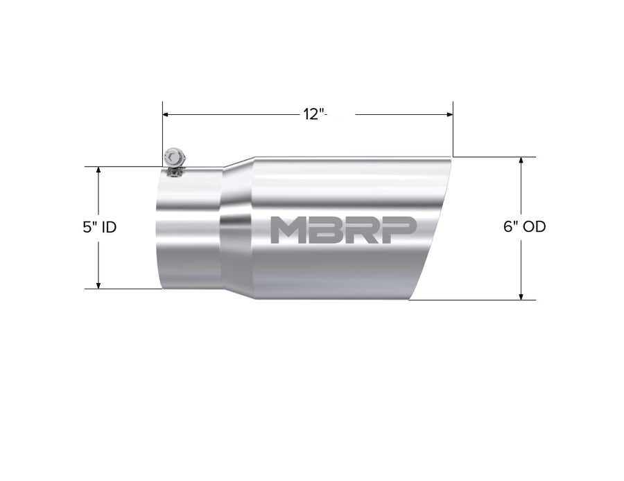 6" O.D. MBRP Dual Wall Angled Exhaust Tip (T304)