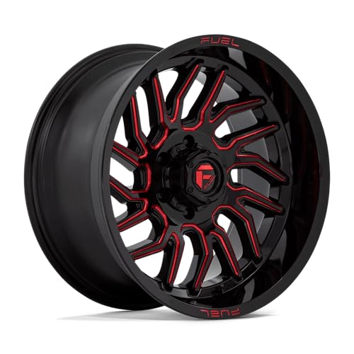 D808 HURRICANE FUEL OFF-ROAD 20X10, 6X5.5, 4.79, 18mm GLOSS BLACK MILLED RED TINT - D80820008447