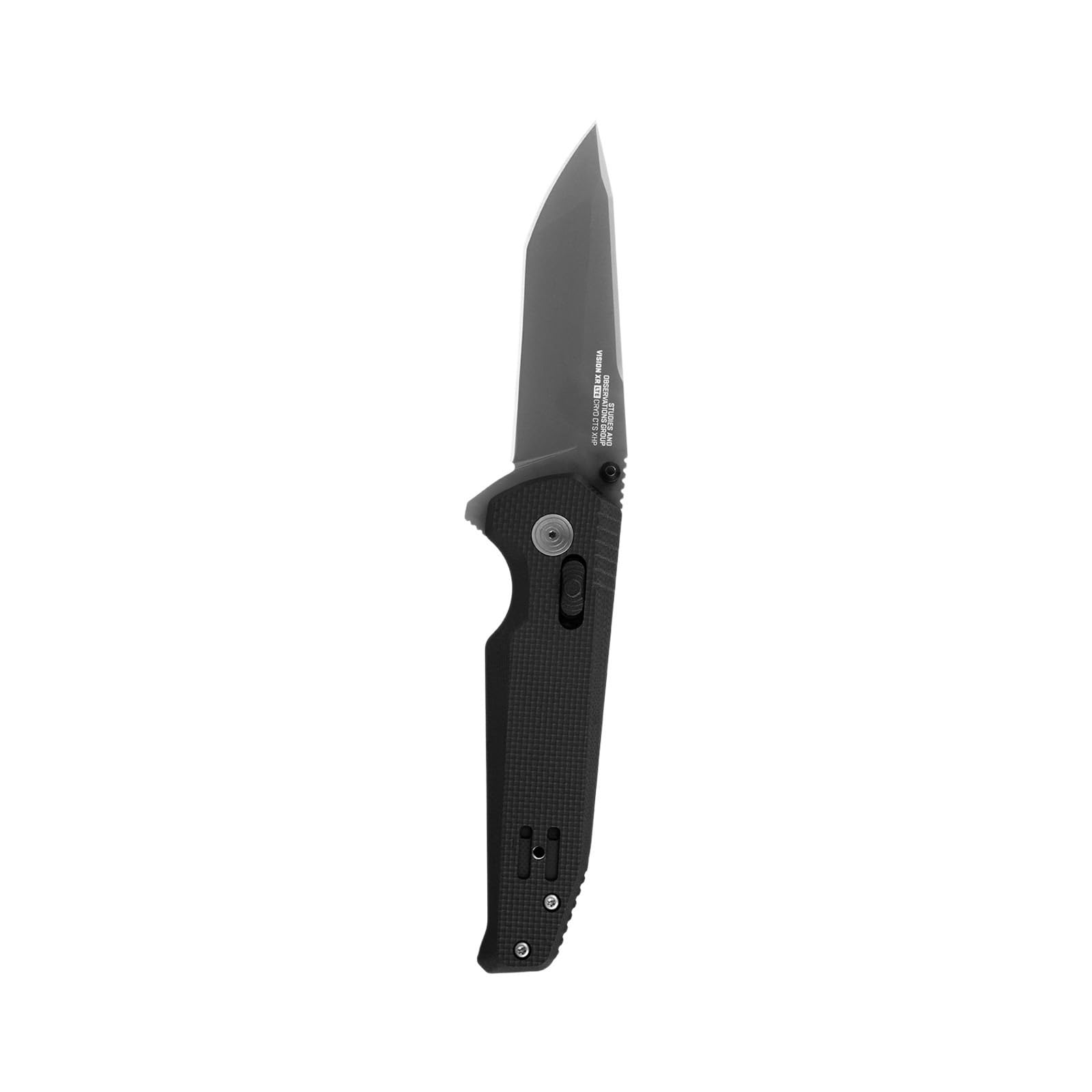 SOG XR Vision Professional Ambidextrous CTS XHP Stainless Steel Folding Knives | Single-Handed Opening | XR Lock, Black, Straight Edge