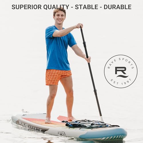 Kota Series RAVE Sports Inflatable Stand Up Paddle Boards 11 ft 2 in with Premium SUP Paddle Board Accessories, Stable Design & Non-Slip Comfort Deck for Youth & Adults