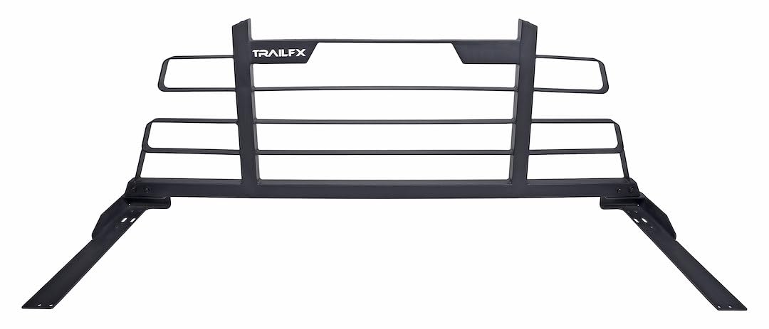 TrailFX Headache Rack Titanium Black Powder Coated Steel Frame Fits Dodge Ram 1500 2002-2024 with Mounting Kit Fits Cross Bed Tool Boxes TrailFX HR002B