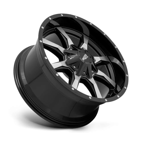 18X10 Moto Metal 6X135/5.5 4.56-24mm GLOSS BLACK W/MACHINED FACE - MO97081067324NUS