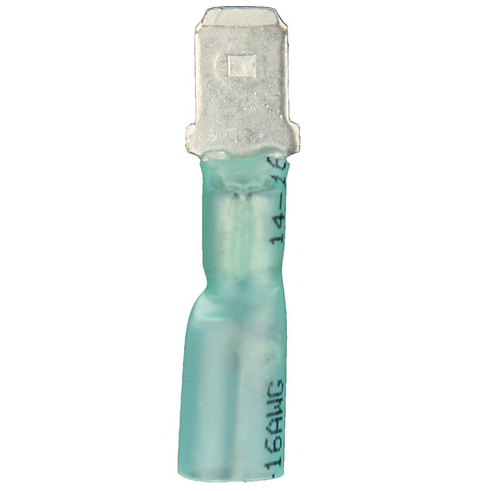 Metra Heat Shrink Male Quick Disconnect Connector .250 16/14 Gauge, Blue (100-Pack)