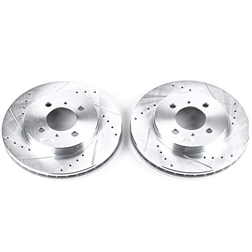 Power Stop Front JBR779XPR Drilled & Slotted Evolution Rotor Pair For Mitsubishi Lancer 2002-2006, Mitsubishi Mirage 1998-2002 [Model Specific]
