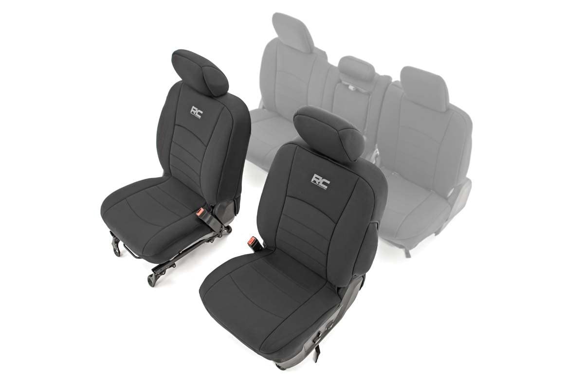 Rough Country Front Seat Covers Neoprene for Ram 1500 (2019-2024) - Waterproof & UV Resistant, Foam Padded, Front Seat Cover Set