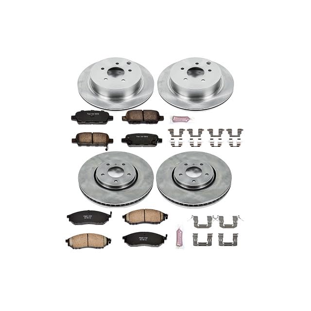 Power Stop Autospecialty KOE4477 Front and Rear Replacement Brake Kit-OE Brake Rotors & Ceramic Brake Pads For INFINITI FX35 2005-2008, INFINITI FX45 2005-2008 [Model Specific]