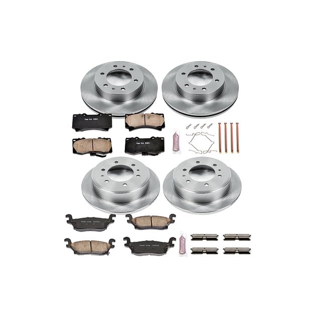 POWERSTOP Autospecialty KOE2820 Front and Rear Replacement Brake Kit-OE Brake Rotors & Ceramic Brake Pads For Hummer H3 2006-2010, Hummer H3T 2009-2010 [Model Specific]