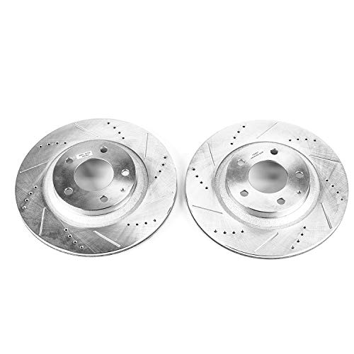 Power Stop Rear JBR997XPR Drilled & Slotted Evolution Rotor Pair For Mazda RX-8 2004-2011 [Model Specific]