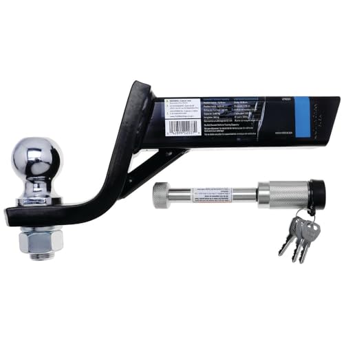 Trailer Hitch Ball Mount Security Kit Reese 21651, Fits 2 Inch Square Receiver, 2 Inch Drop, 0.75 Inch Rise, 7,500 lbs. Capacity, Includes 2 Inch Trailer Hitch Ball and Receiver Lock
