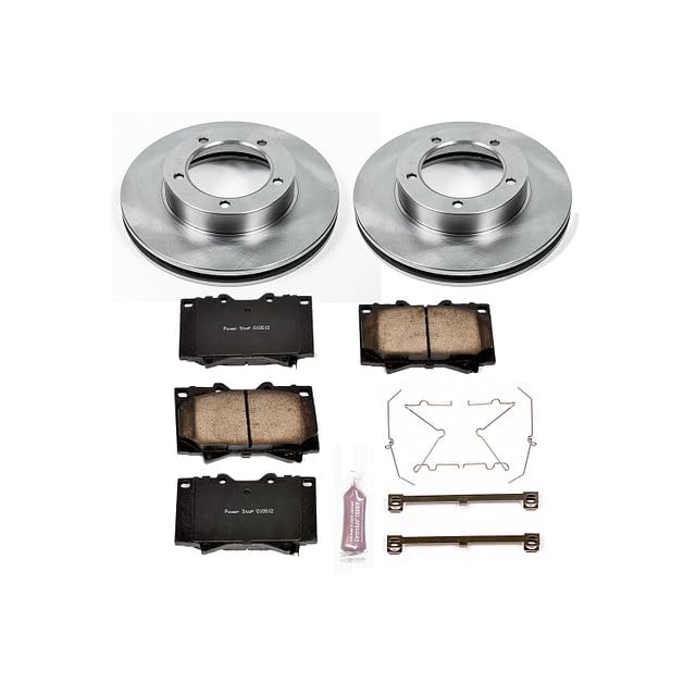 POWERSTOP Autospecialty KOE1132 Front Replacement Brake Kit-OE Brake Rotors & Ceramic Brake Pads For Lexus LX470 1998-2007, Toyota Land Cruiser 1998-2007 [Model Specific]