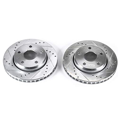 Power Stop AR8780XPR Evolution Front Drilled & Slotted Rotor Pair For Jeep Wrangler 2007-2017, Jeep Wrangler JK 2018 [Model Specific]