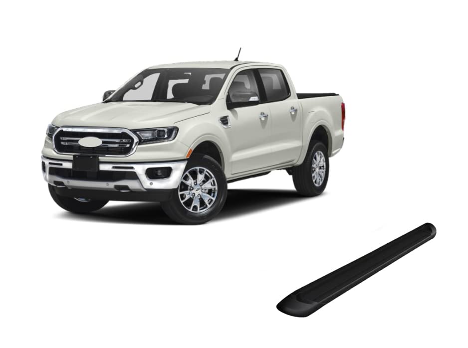 Black Aluminum Black Horse Transporter Running Boards Compatible with 2019-2022 Ford Ranger
