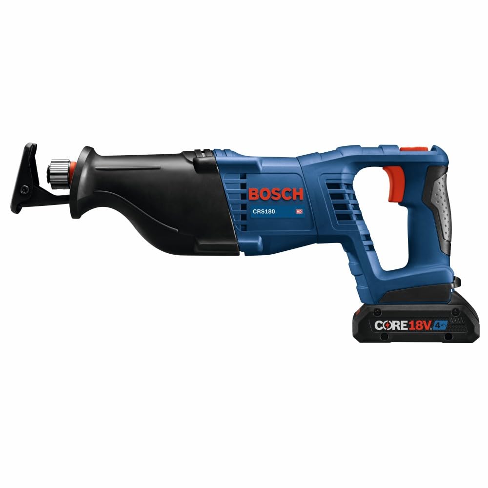 18V BOSCH CRS180-B15 D-Handle Reciprocating Saw Kit with (1) CORE18V 4 Ah Advanced Power Battery
